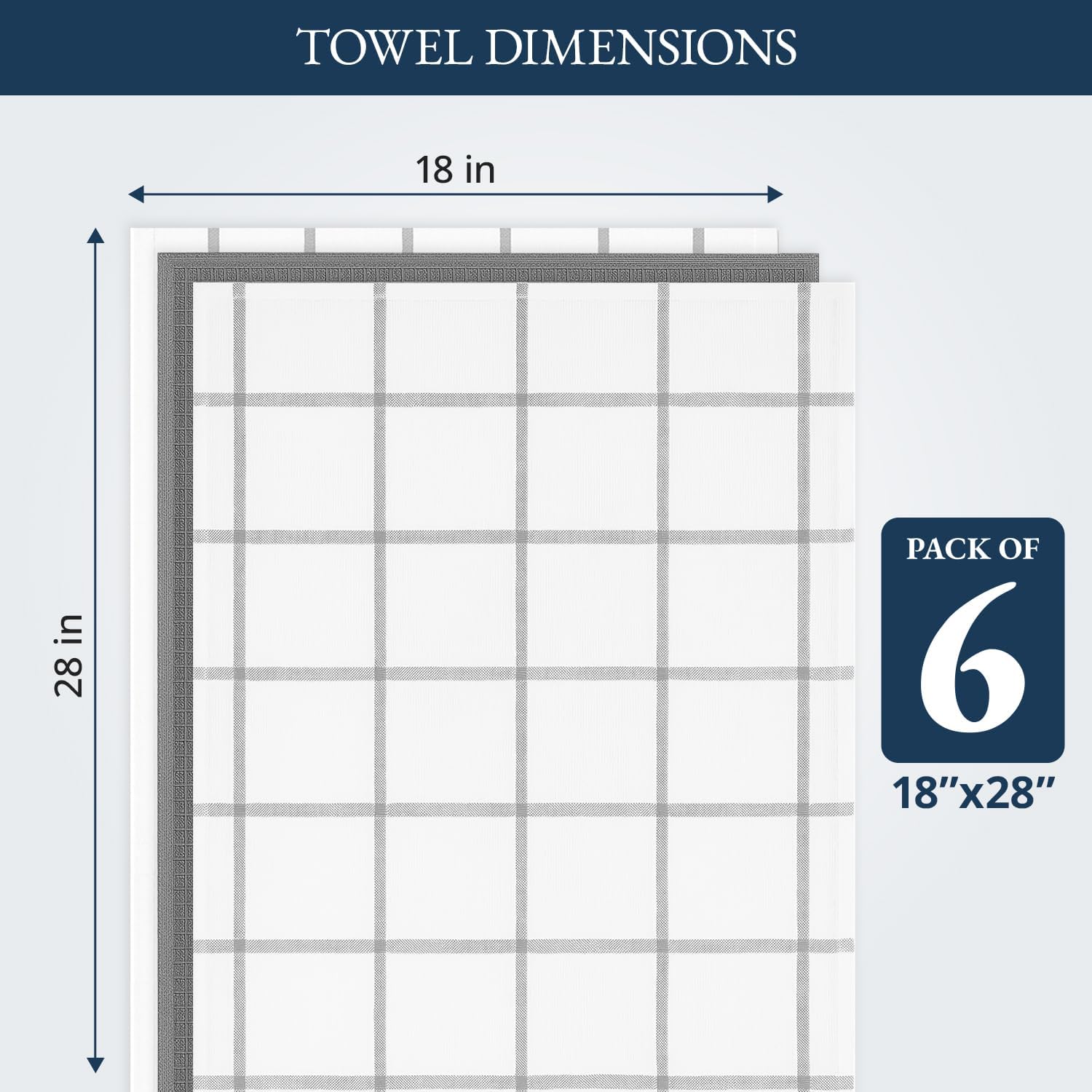 Detalle de LANE LINEN Tea Towels Set 6 Pack 18x28