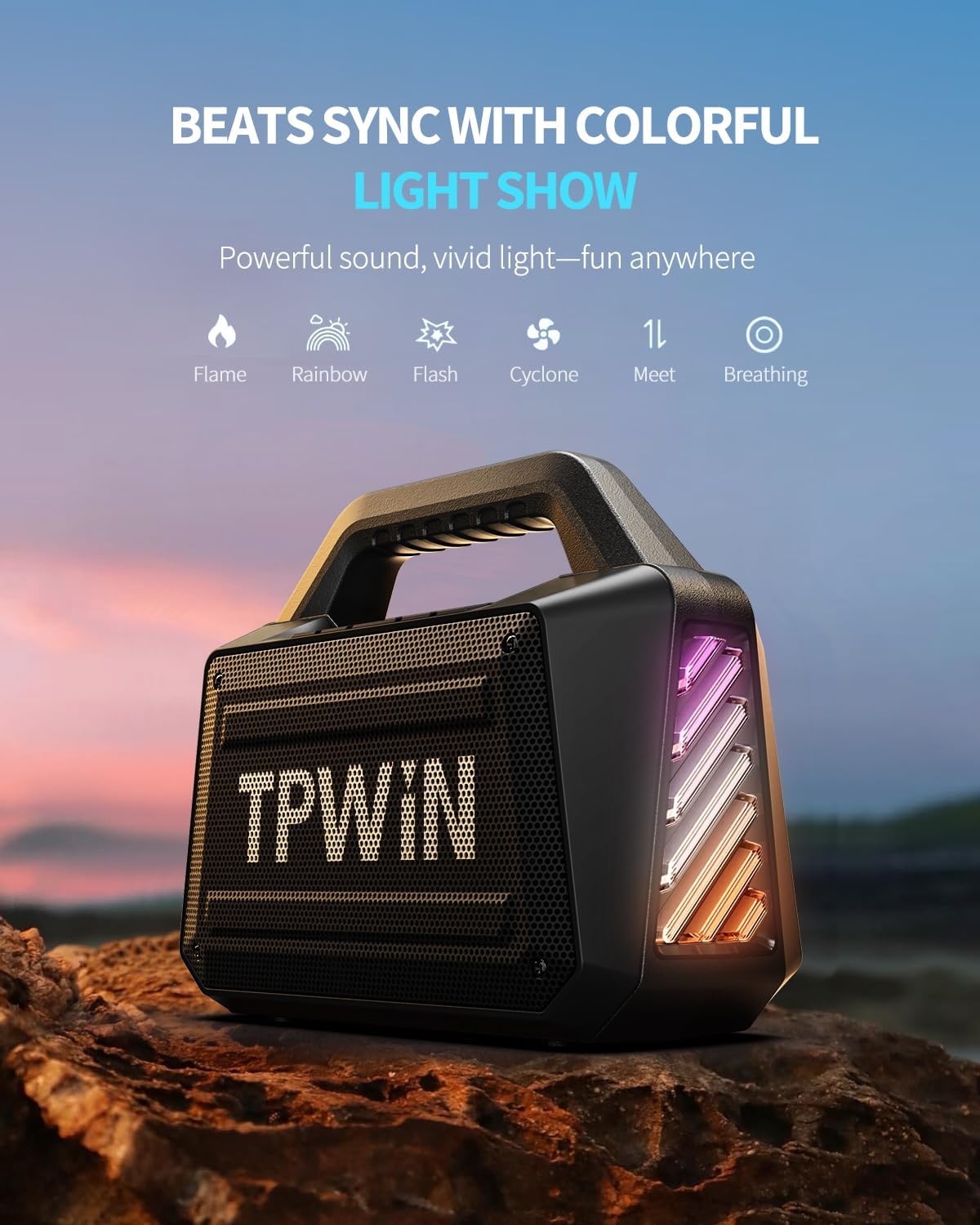 Thumbnail 5 de TPWIN 80W Bluetooth Speaker: Rugged Outdoor Powerhouse with Light Show