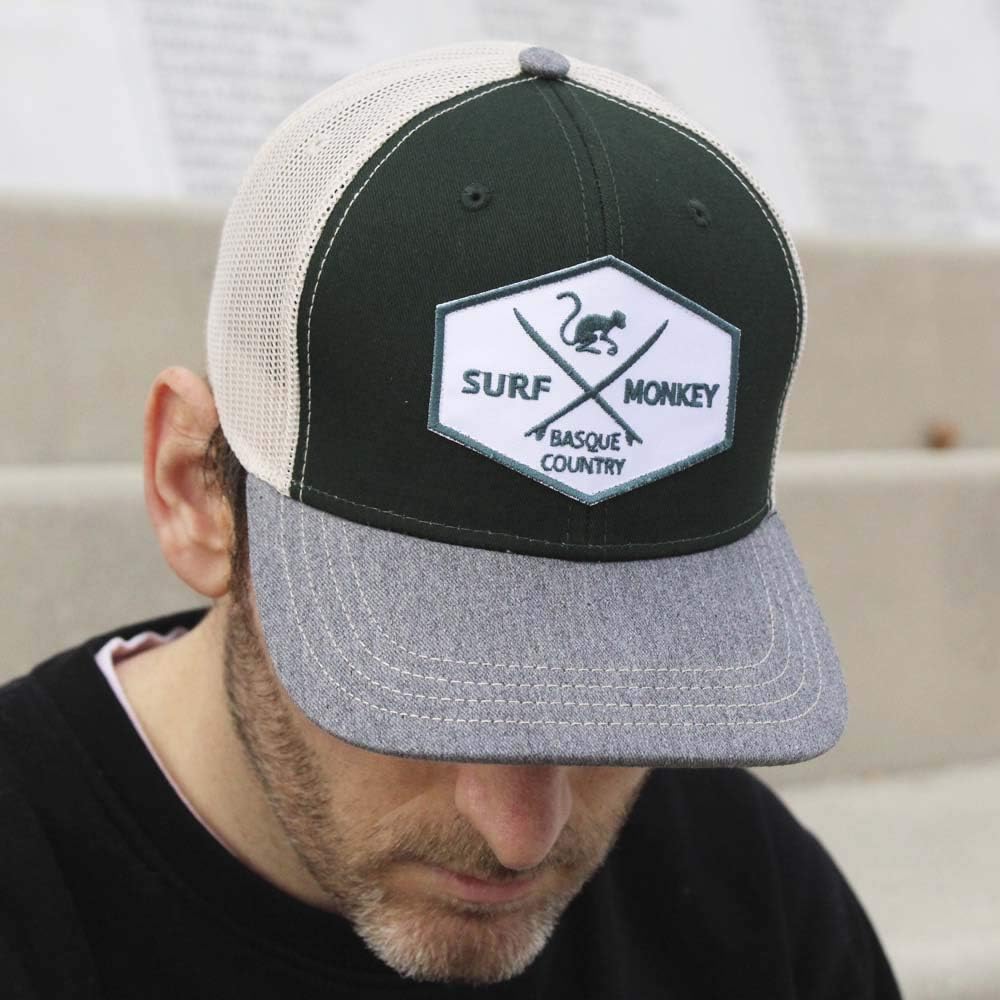Thumbnail 4 de Cappellino Verde Trucker Surf Monkey con visiera semi-curvata