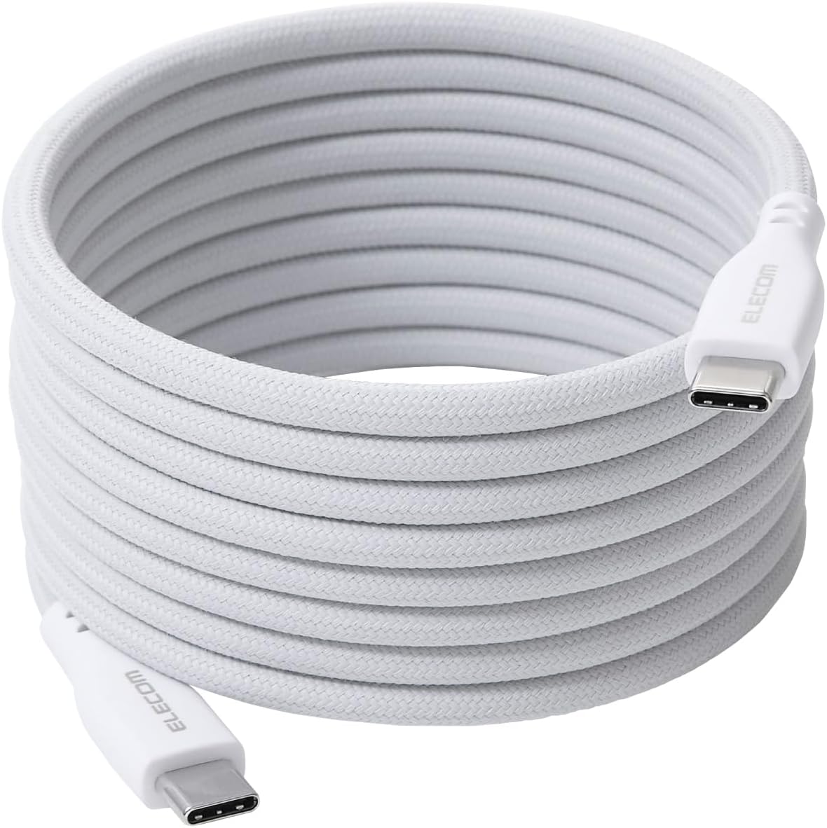 Detalle de エレコム MPA-CCECMG20WH USB Type-Cケーブル 2m・60W PD対応、マグネット収納