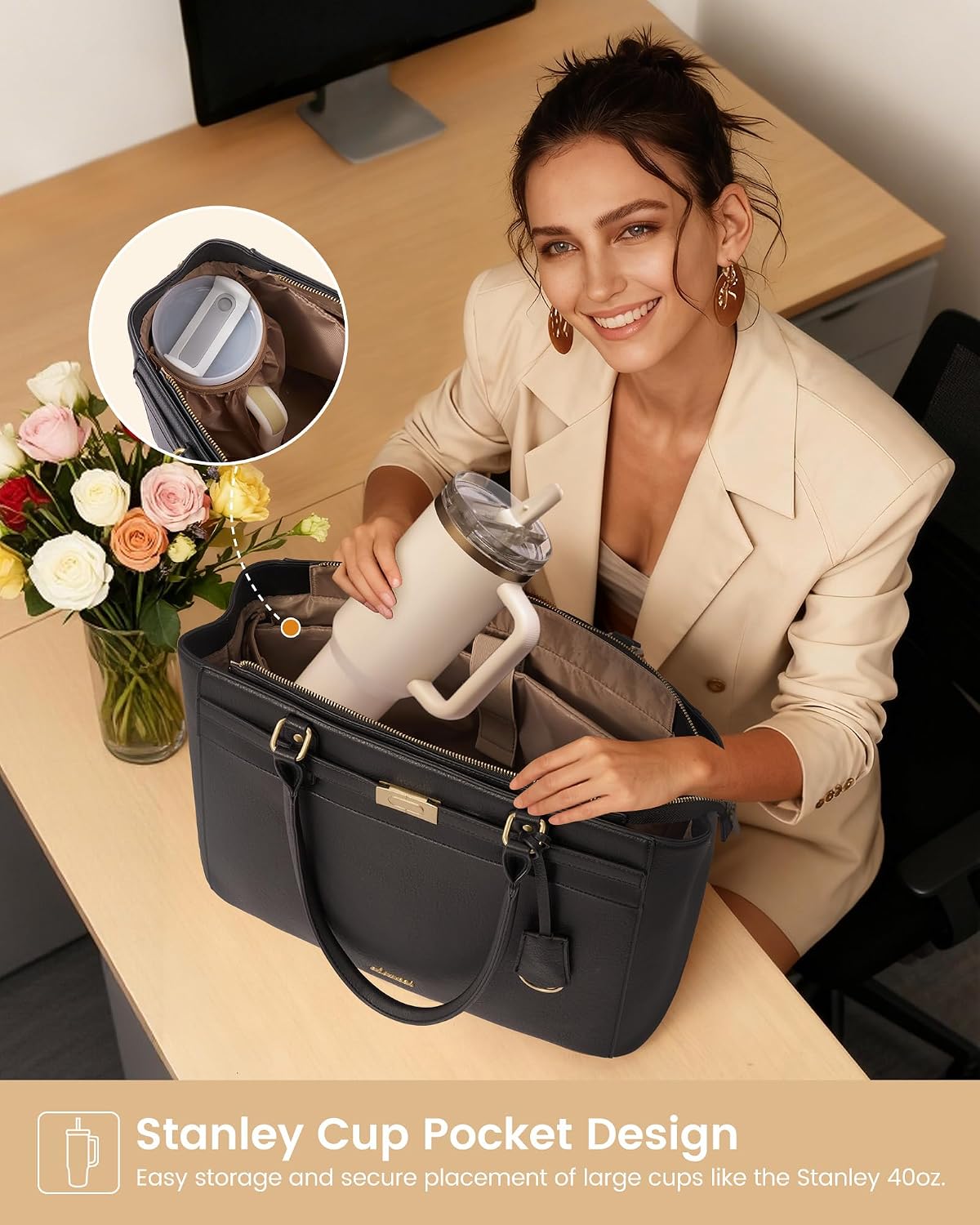 Detalle de LOVEVOOK Laptop Tote Bag, 17.3-Inch