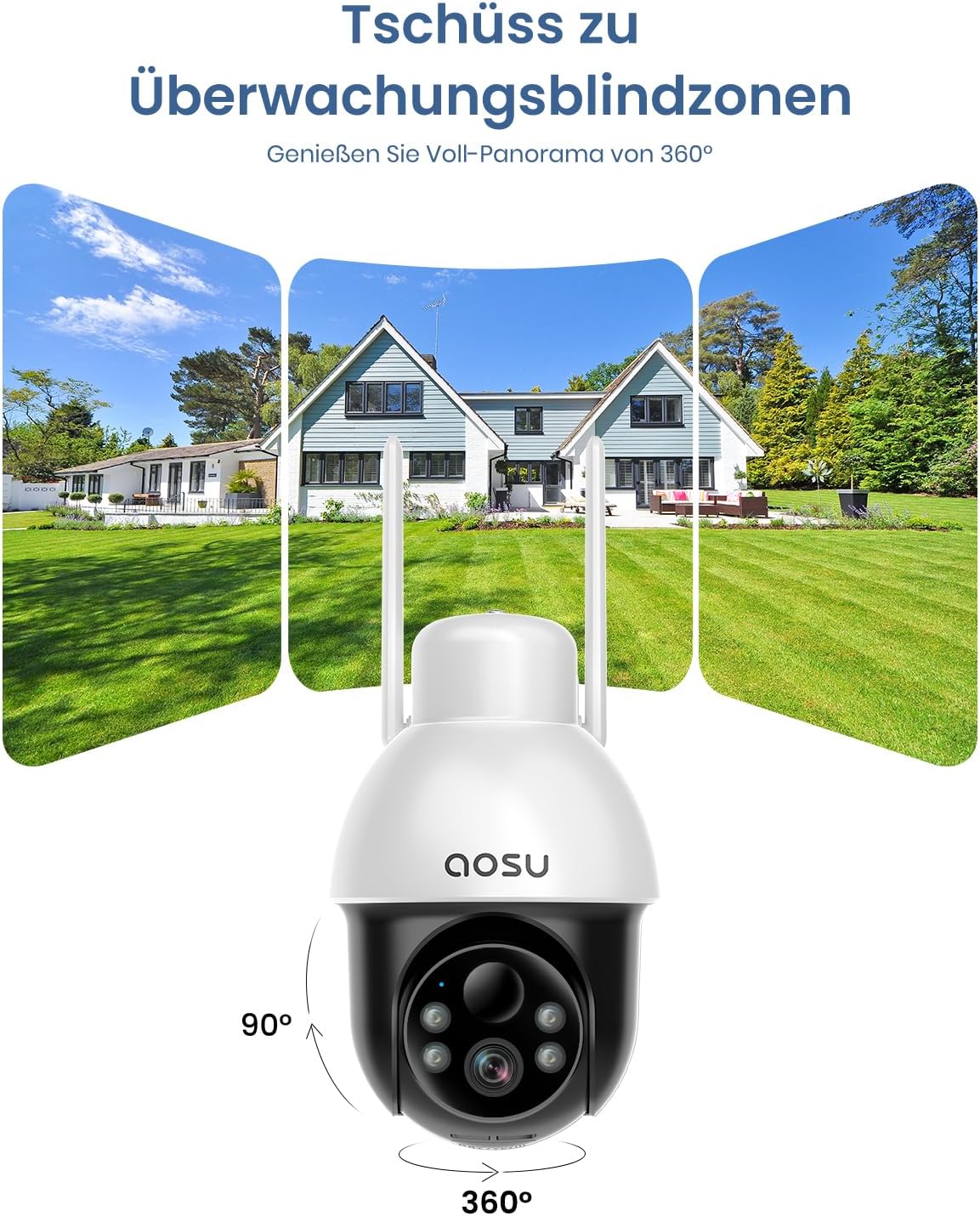 Detalle 2 de aosu C9L 2K Überwachungskamera mit Solarpanel