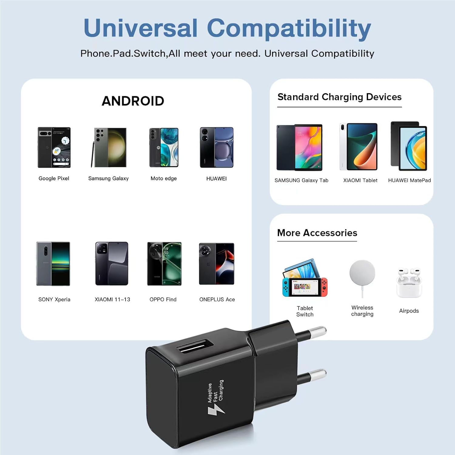 Thumbnail 6 de Caricatore USB Ricarica Rapida da 15W per Samsung Galaxy e altri dispositivi USB‑C con cavo incluso 1,5 m