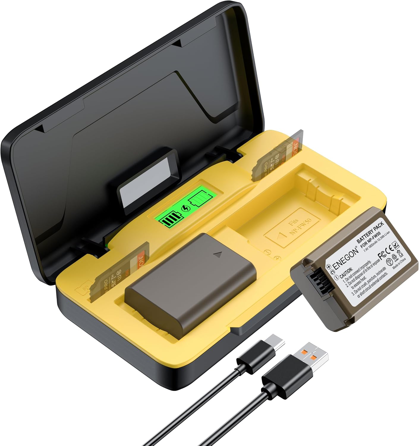 Detalle de ENEGON NP-FW50 chargeur 20W double