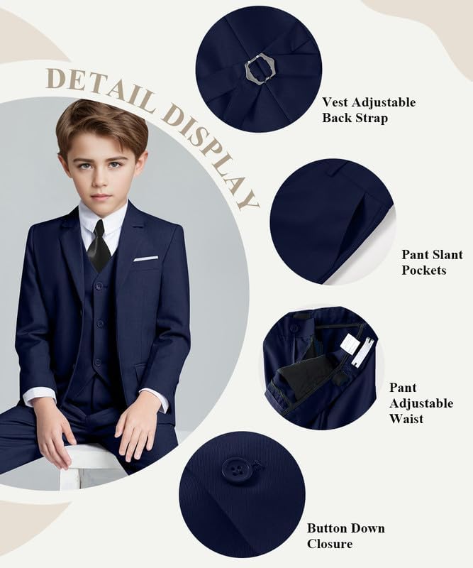 Thumbnail 1 de Visaccy Boys Slim Fit Suit Ring Bearer 14