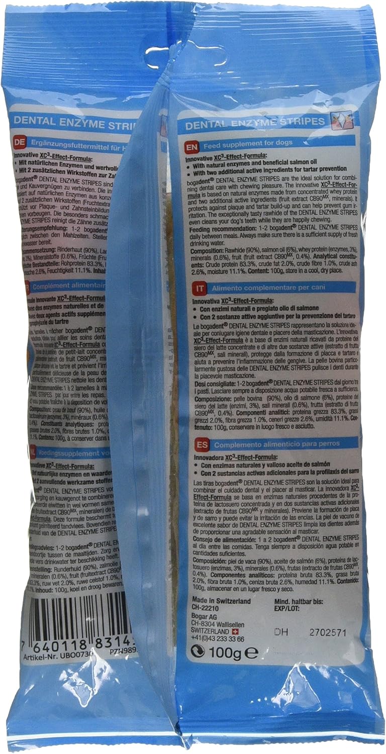 Thumbnail 1 de Bogadent Dental Enzyme Stripes Medium – Zahnpflege-Kaustreifen für mittelgroße Hunde (100 g)