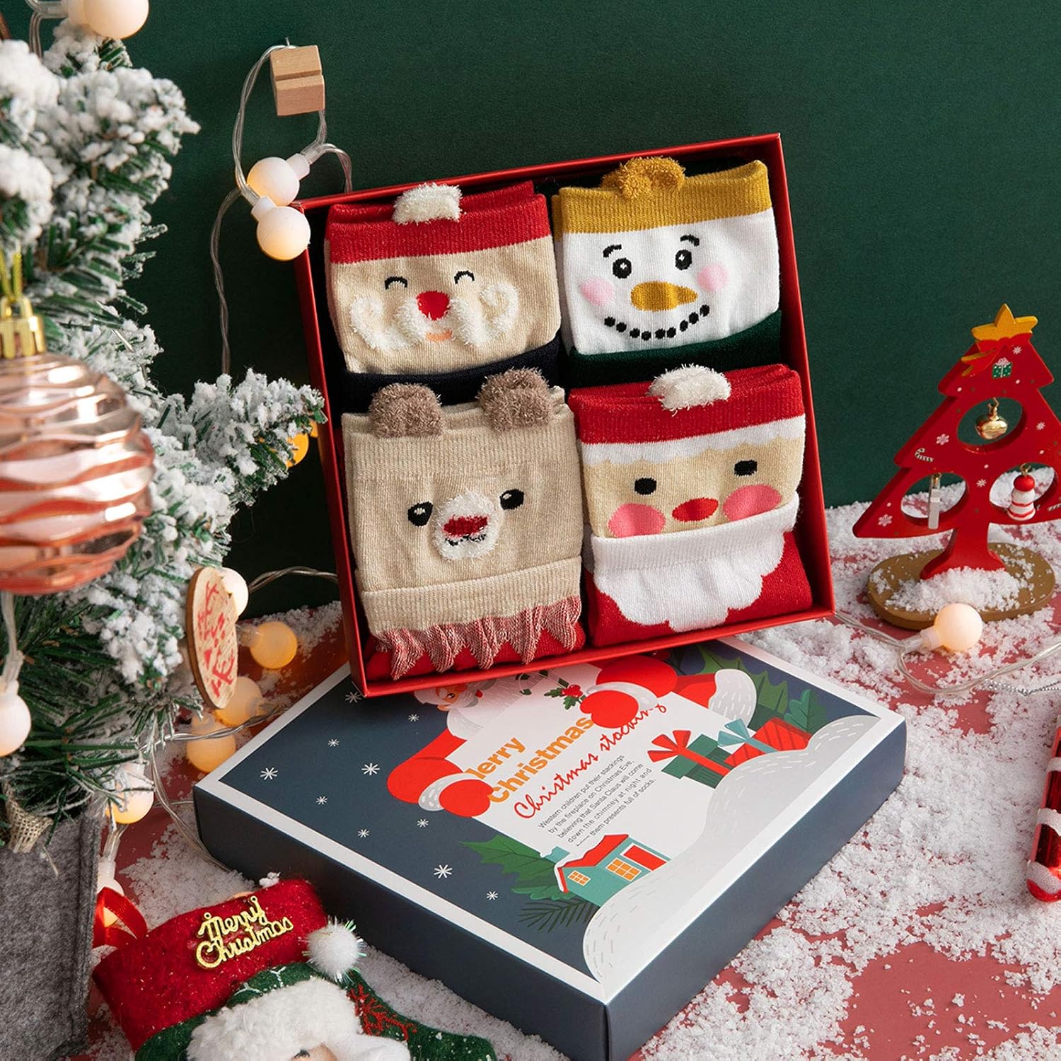 Detalle 2 de LOFIR Chaussettes Noël Femmes 4 paires