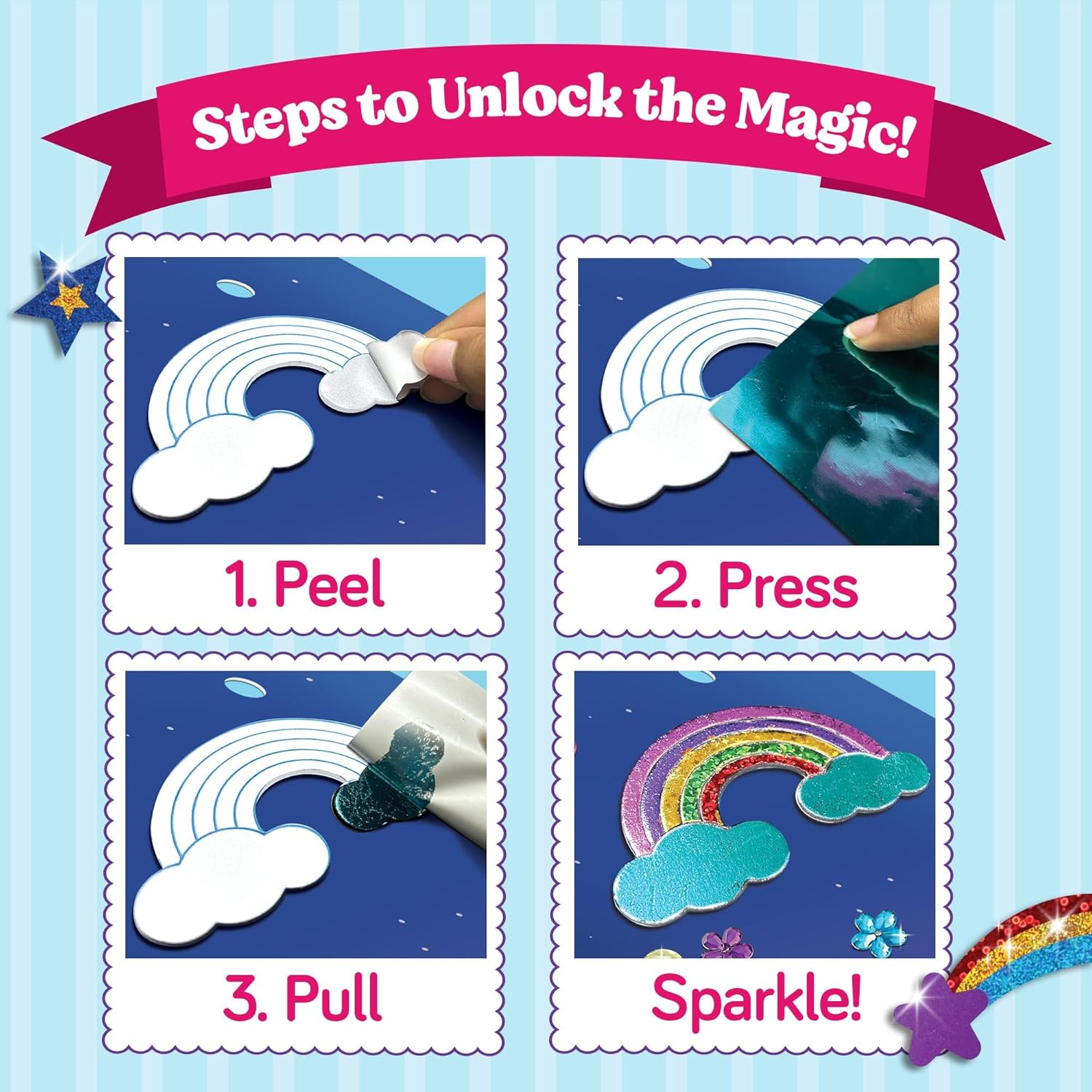Thumbnail 2 de Funcils Foil Art Craft – Unicorn & Princess Sticker Activity Kit