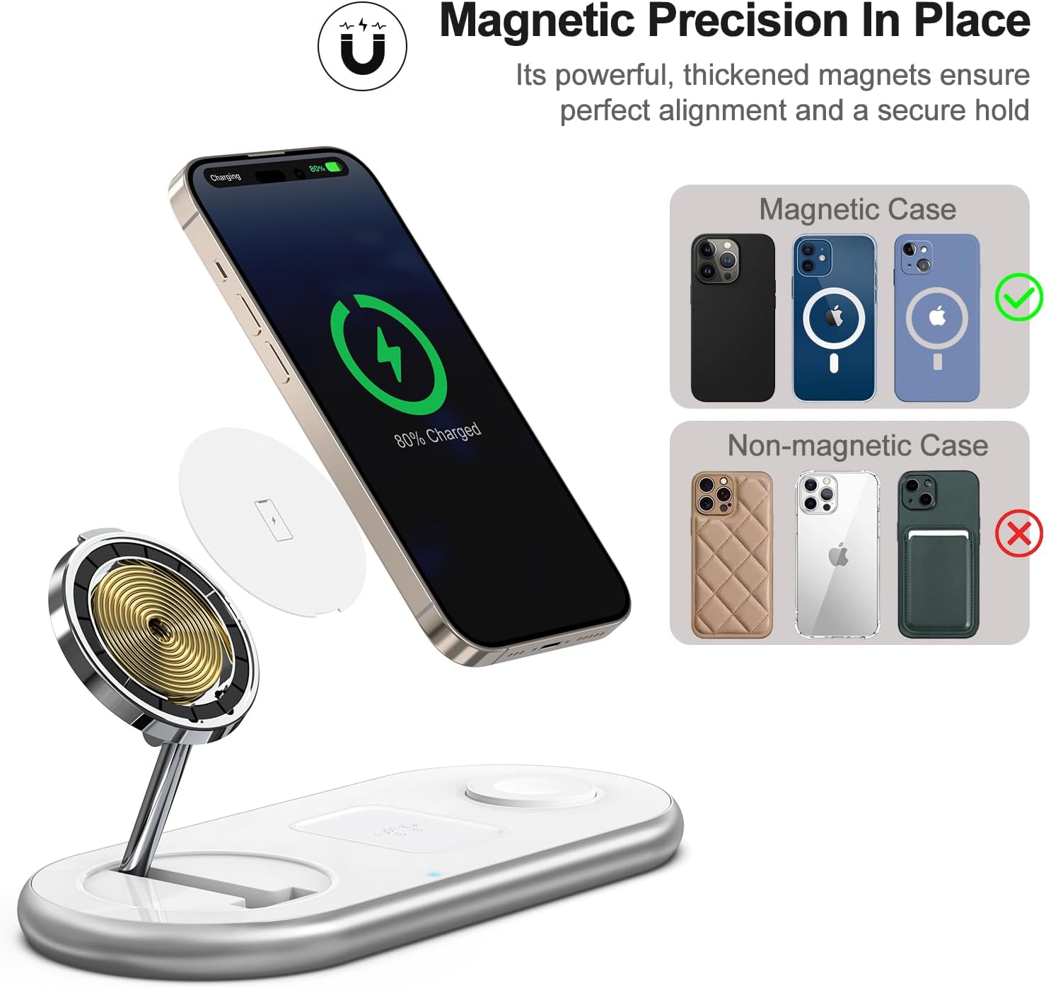 Detalle de Apple MagSafe 3-in-1 Charging Station for iPhone 15