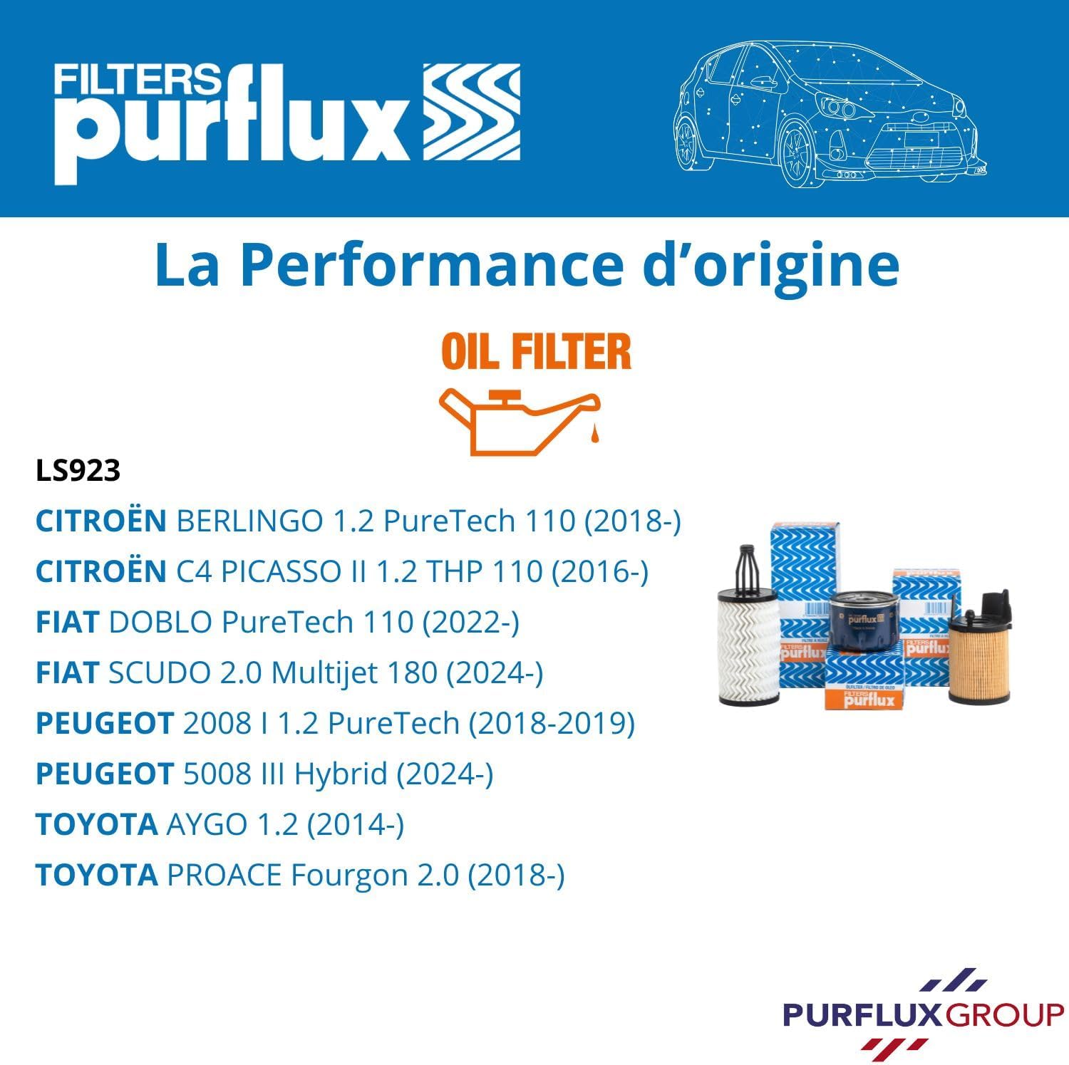 Detalle de PURFLUX Ölfilter LS923 – Anschraubfilter für große Kompatibilität (FORD, OPEL, u. a.)