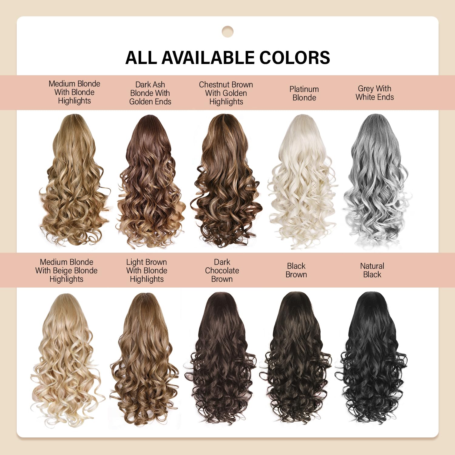 Thumbnail 6 de 24 Inch Clip-On Ponytail Extension for Women in Chestnut Brown With Golden Highlights