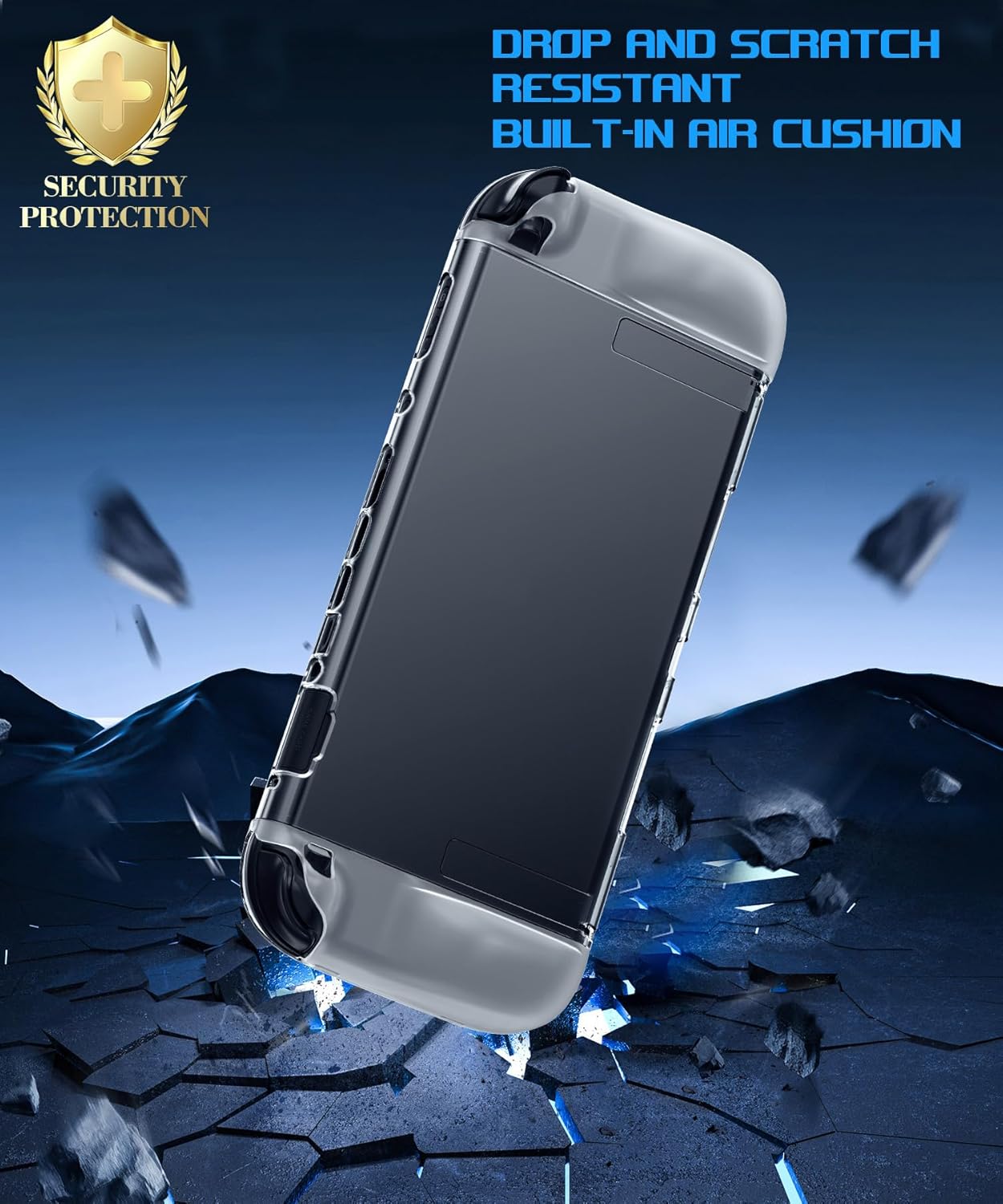 Thumbnail 5 de Teyomi Transparent Hülle für Nintendo Switch 2 – Hard-PC Schutzhülle mit TPU-Griffabdeckungen und 8 Thumbstick-Kappen (Clear)