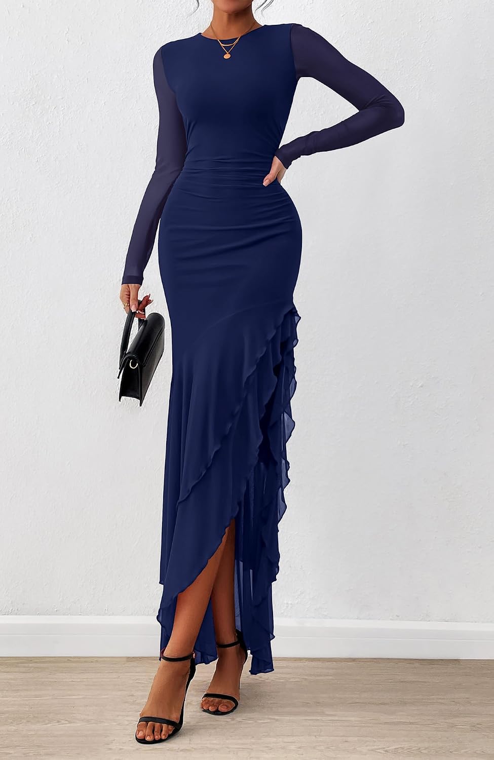 Thumbnail 6 de BTFBM Women's Maxi Dress ruched mermaid, Spring 2026