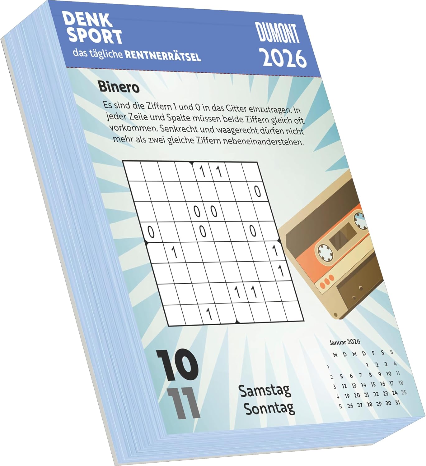 Detalle 2 de DUMONT Das tägliche Rentnerrätsel 2026 – Tageabreißkalender 12 x 16 cm, 313 Seiten