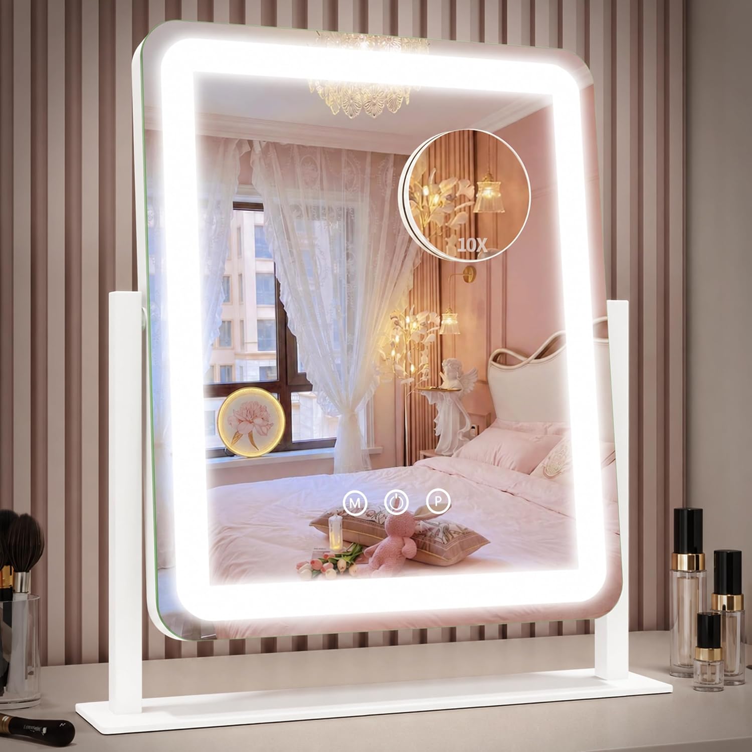 Detalle de ROLOVE Vanity Mirror with Lights 12.6"×15" LED Makeup Mirror