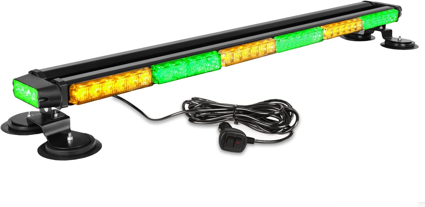 Thumbnail 6 de ASPL 38.5" 78 LED Strobe Light Bar with Magnetic Base — Double-Sided Amber Emergency Warning