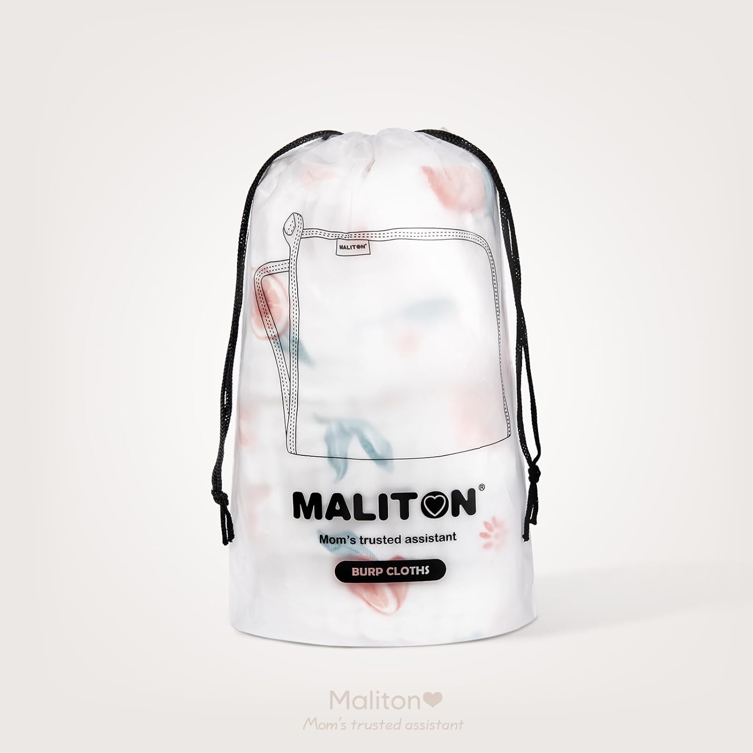 Thumbnail 6 de Maliton Muslin Cloths for Baby: 6 Pack Burp Cloths in 50x25cm Pure Cotton, 6-Layer Absorbent Muslins
