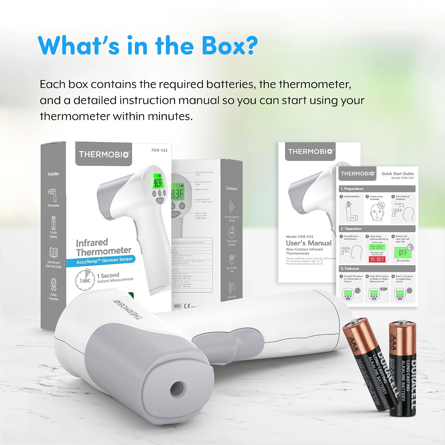 Thumbnail 5 de THERMOBIO 6297001583562 Touchless Infrared Forehead Thermometer, Body/Object Modes