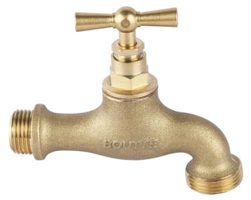 Detalle de Boutté – Robinet de jardin en laiton massif 15x21 (1/2”) avec filetage mâle – Idéal arrosage extérieur