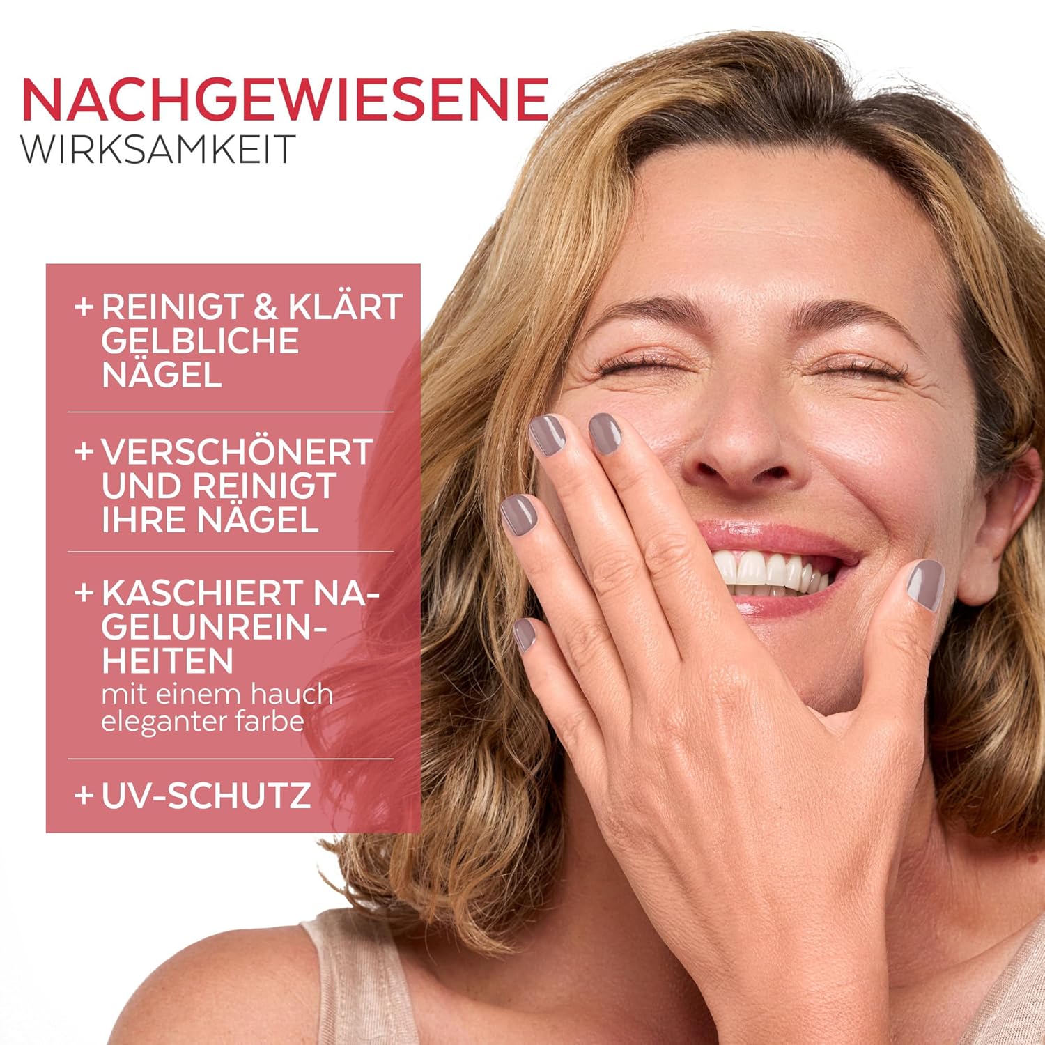 Detalle de PODERM TEEBAUM-Nagellack Color Care Parma – 2-in-1-Pflege für gelbe oder brüchige Nägel