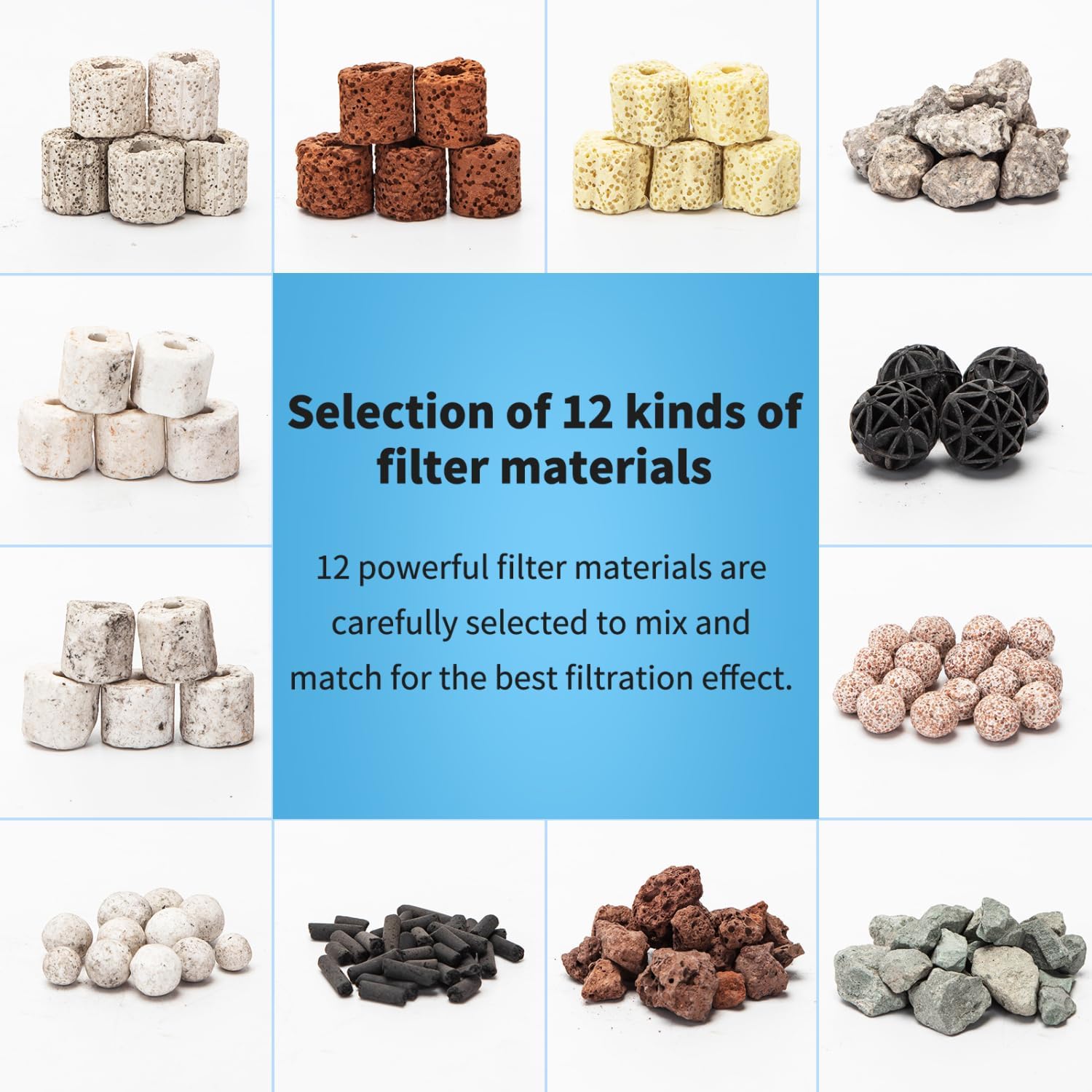 Thumbnail 1 de Nobleza 12 in 1 materiale filtrante per acquario (anelli in ceramica) 500 g