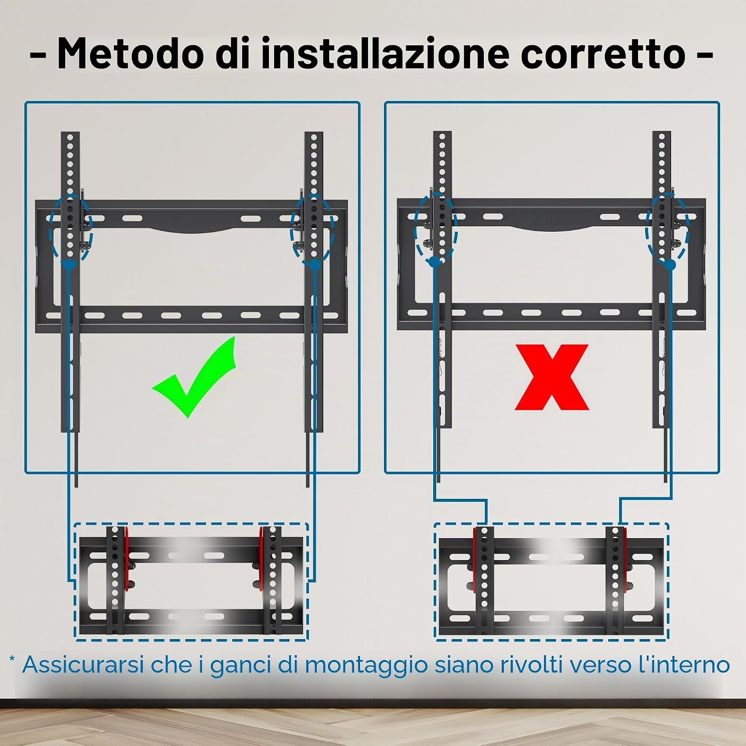 Thumbnail 6 de BONTEC Supporto TV da parete inclinabile 26–65" 55 kg