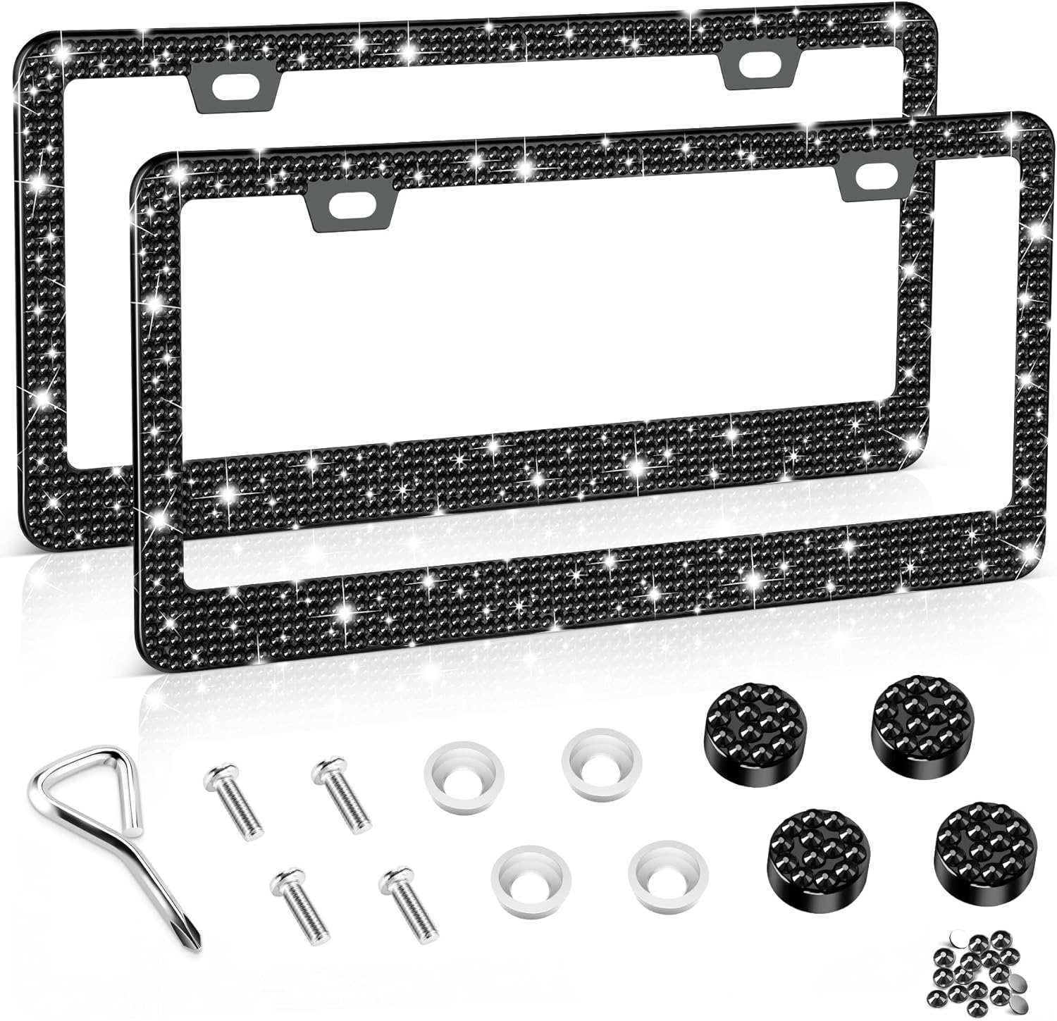 Amiss Bling License Plate Frame 2-Pack