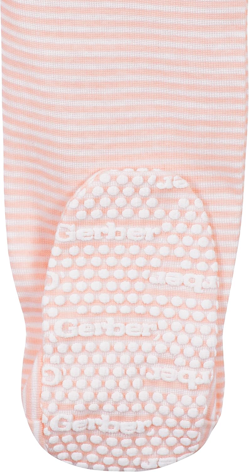 Detalle de Pyjamas bébé fille Gerber – Lot de 4 pièces à fermeture avant, ajustement près du corps