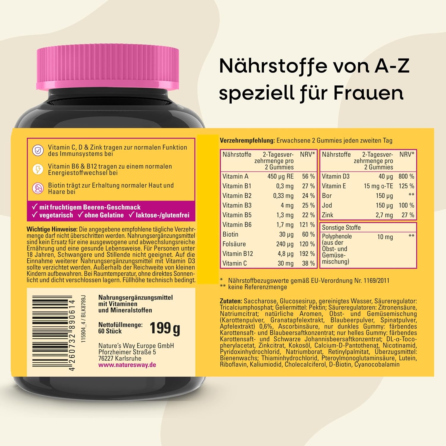 Thumbnail 5 de Multivitamin Gummibärchen 60 Stk für Frauen 🍬