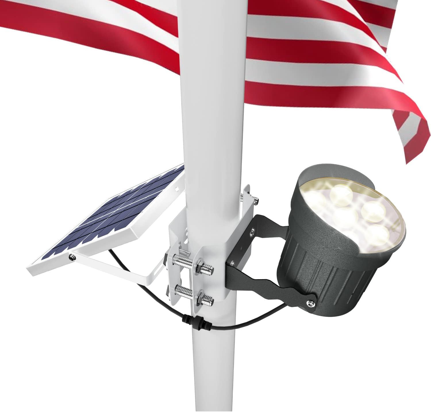 Detalle de Ofuray Solar Flagpole Light, 5200mAh Battery