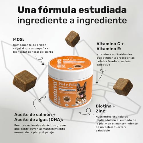 Detalle de Aceite de Salmón para perros 100% Natural de natuva pets — 120 masticables para piel, pelaje e inmunidad
