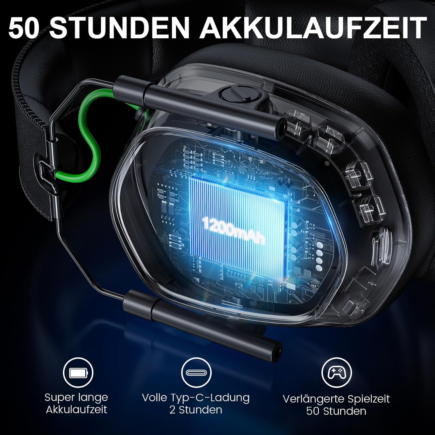 Thumbnail 2 de Skapendy Wireless Gaming Headset 50H battery