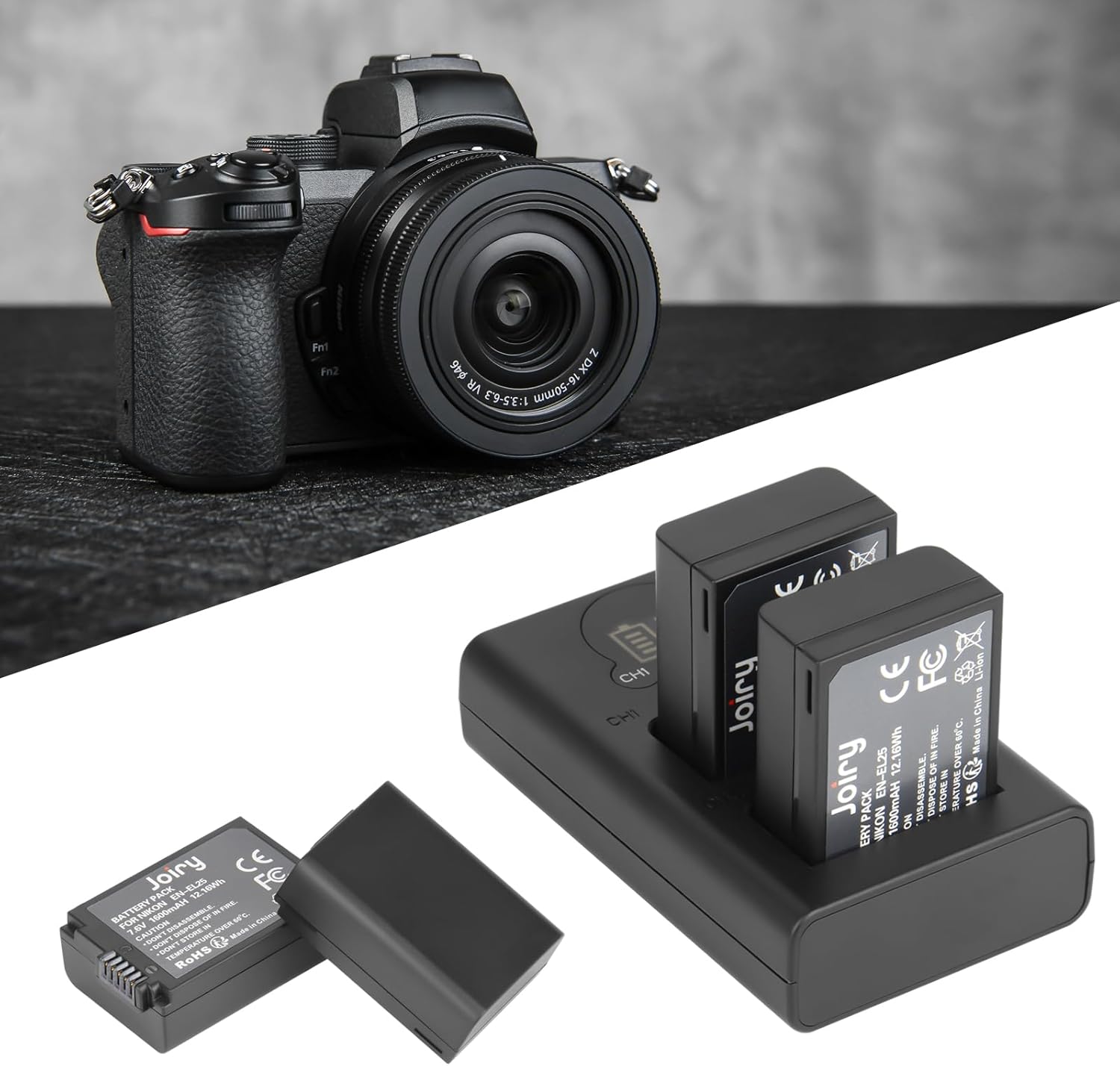 Thumbnail 6 de Joiry EN-EL25 Battery Bundle for Nikon Z Series (2x Batteries + Dual USB Charger)