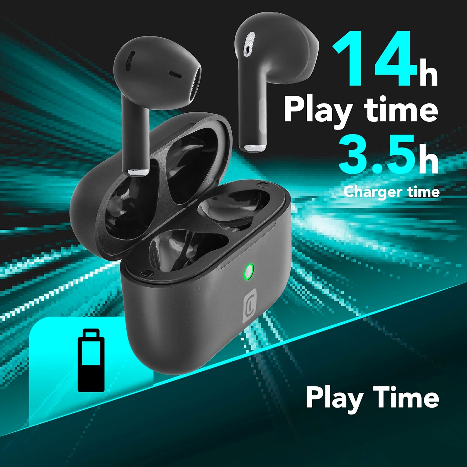 Thumbnail 2 de Cellularline Crystal TWS Bluetooth 5.0 In-Ear-Kopfhörer mit Ladebox, ENC und Low-Latency