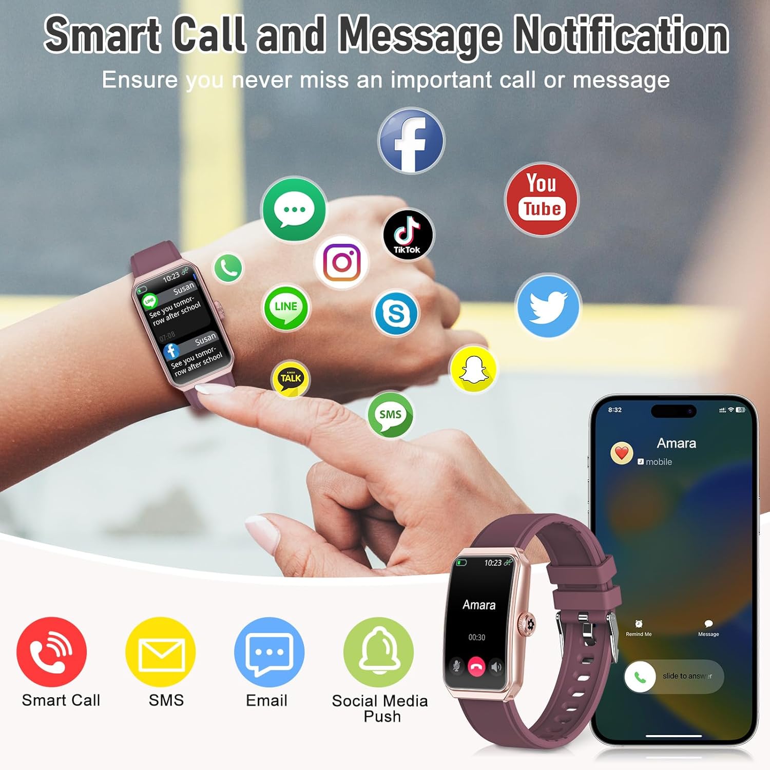 Thumbnail 6 de Bordeaux Fitness Tracker with 103 Sports Modes