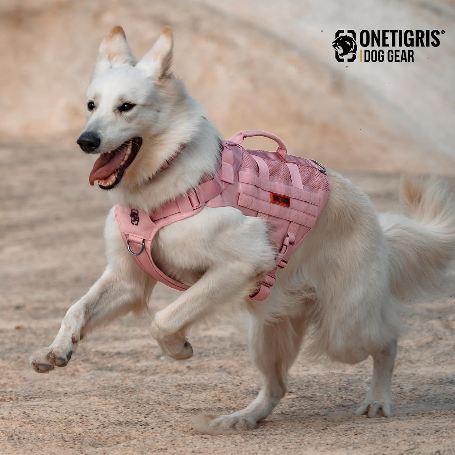 Detalle 2 de OneTigris AIRE Mesh Tactical Dog Harness – breathable no-pull service dog vest with handle & MOLLE