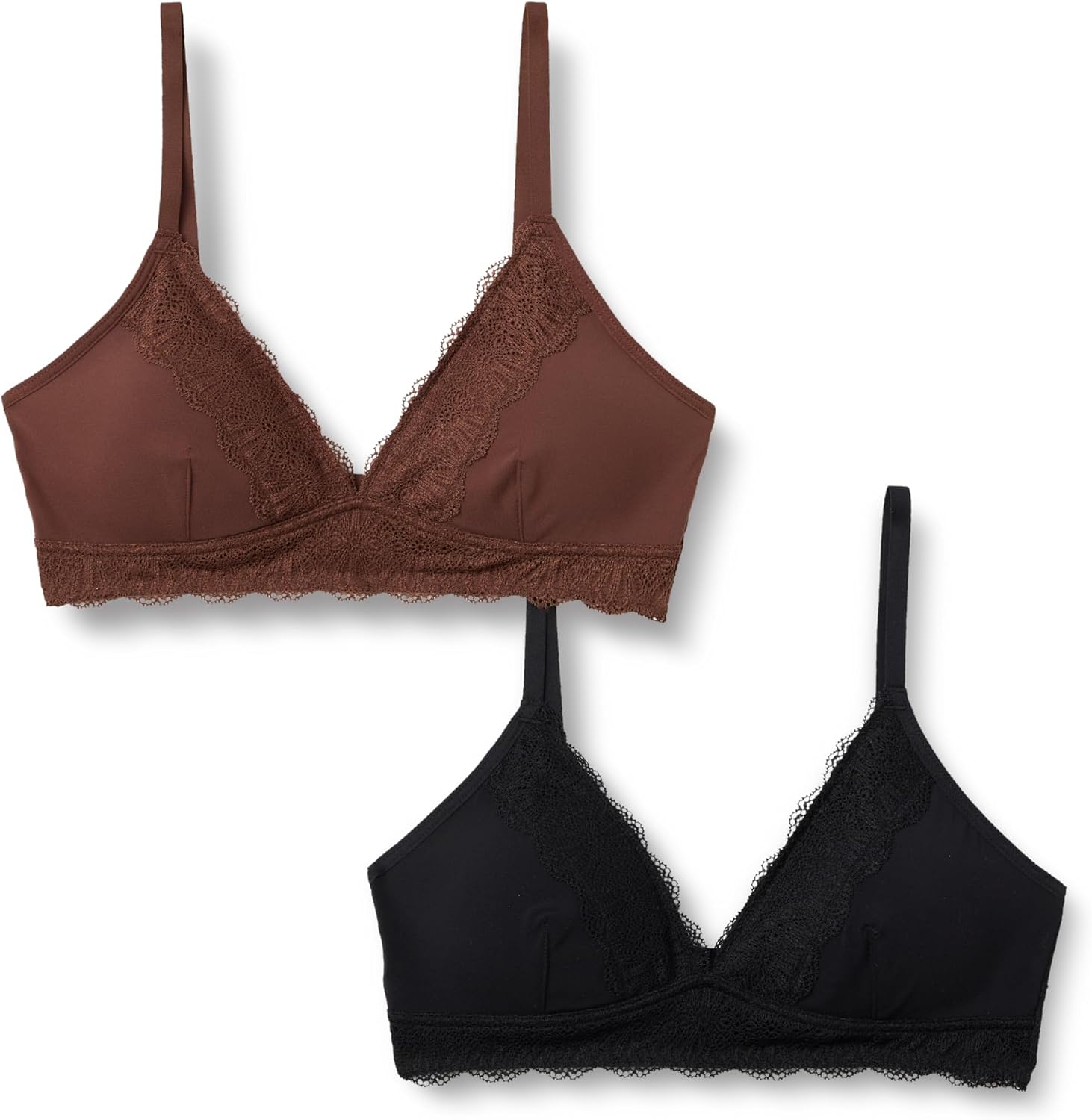 Detalle de Amazon Essentials Women's Peached Microfibre Bralette Pack of 2 🧷