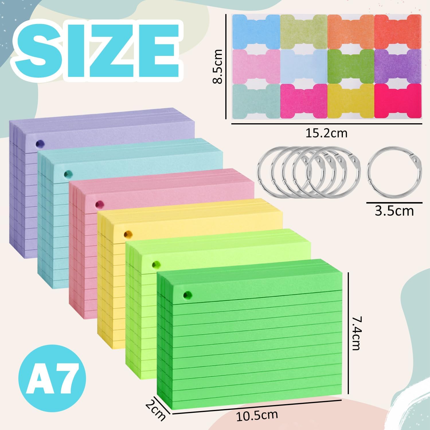Thumbnail 5 de Vakki 600 pcs Revision Cards with 6 rings