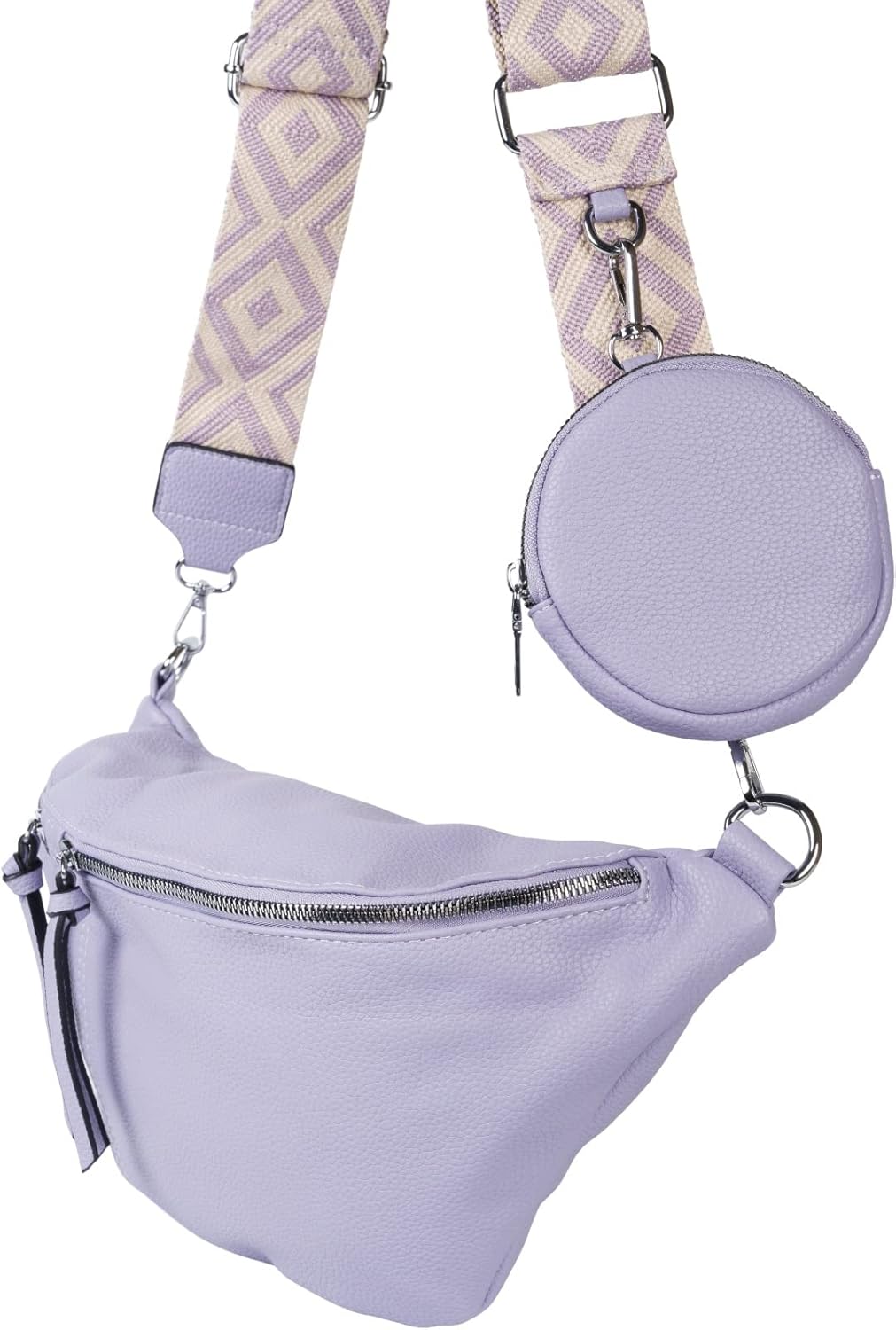 Detalle de styleBREAKER Borsa a tracolla da donna a mezzaluna | Set 3 pezzi con tracolla intercambiabile
