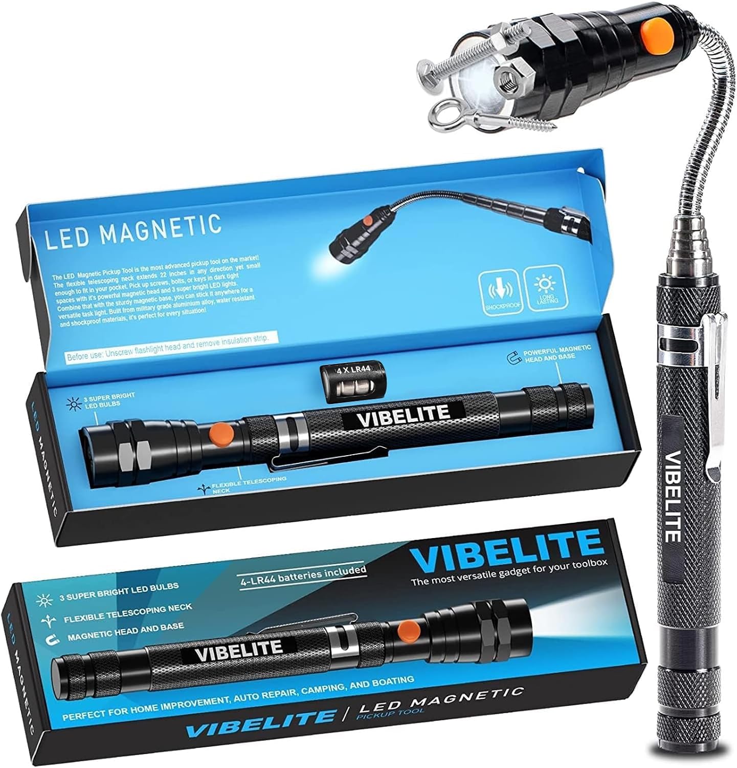 Detalle de VIBELITE Magnetic Flashlight, 22-Inch