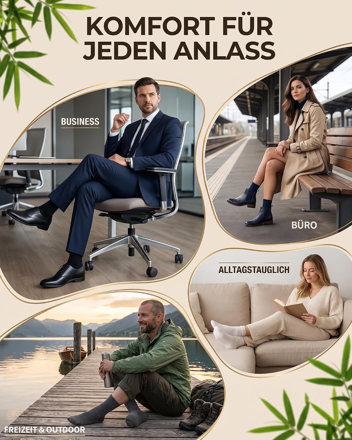 Detalle de SukModen skarpety unisex z bawełną i wiskozą bambusową, płaskie szwy