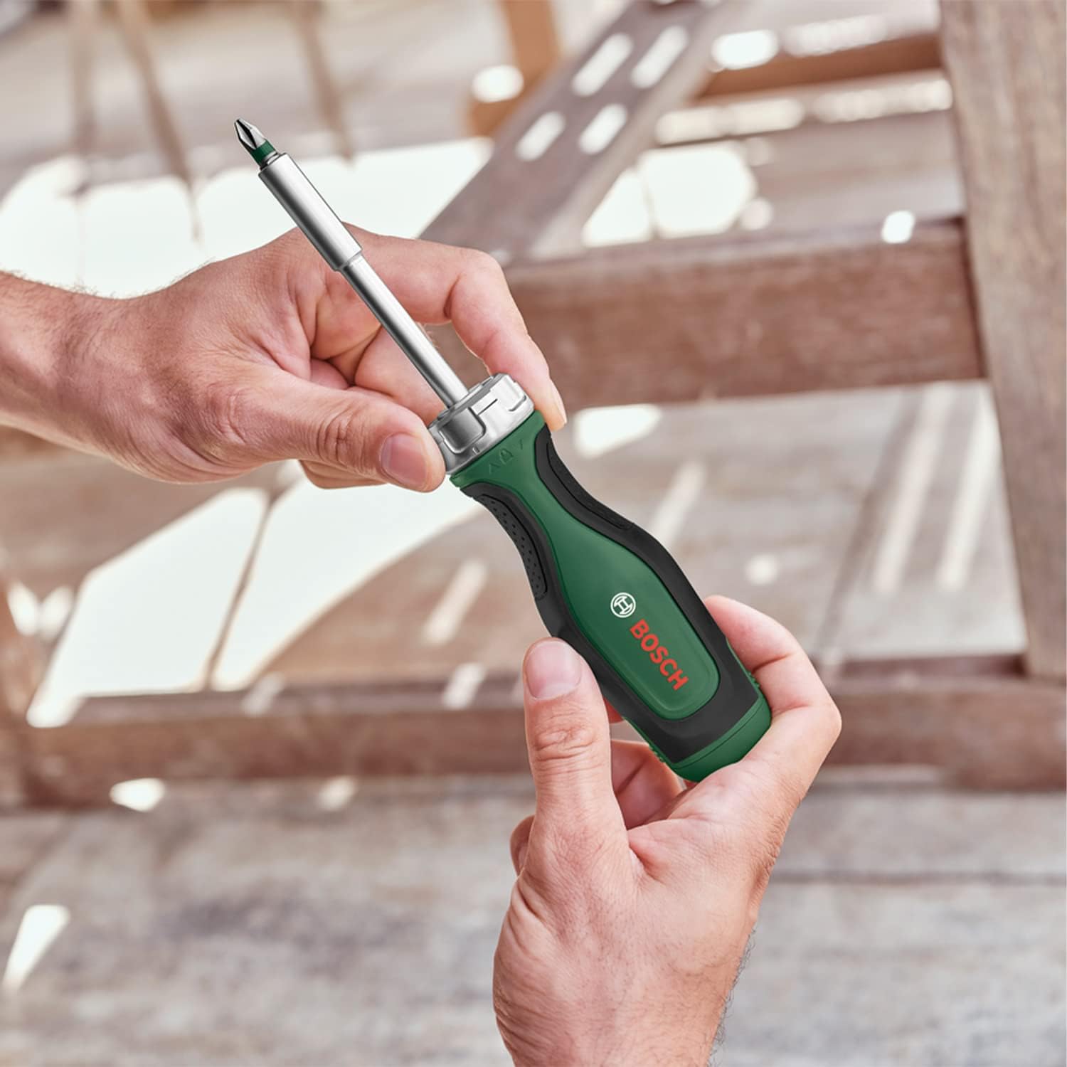 Thumbnail 3 de Bosch Home and Garden ratchet screwdriver with 12 bits (pop-up bit magazine, magnetic holder)