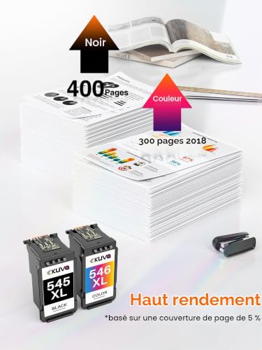 Detalle de Kuva PG-545XL CL-546XL Cartouche d'encre Remplacement pour Canon – lot XL
