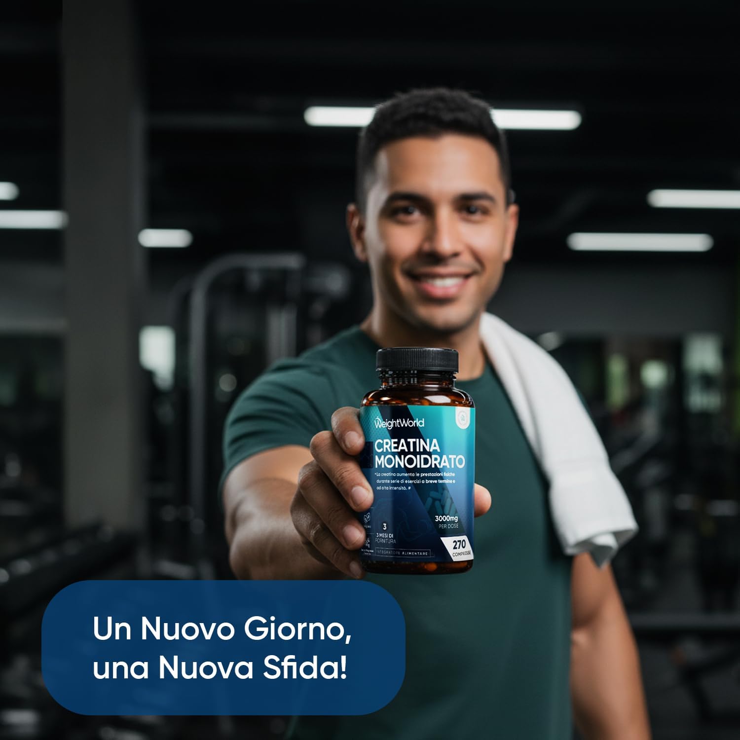 Thumbnail 2 de WeightWorld Creatina Monoidrato Vegana 3000 mg – 270 Compresse, Senza Glutine e Senza Magnesio Stearato