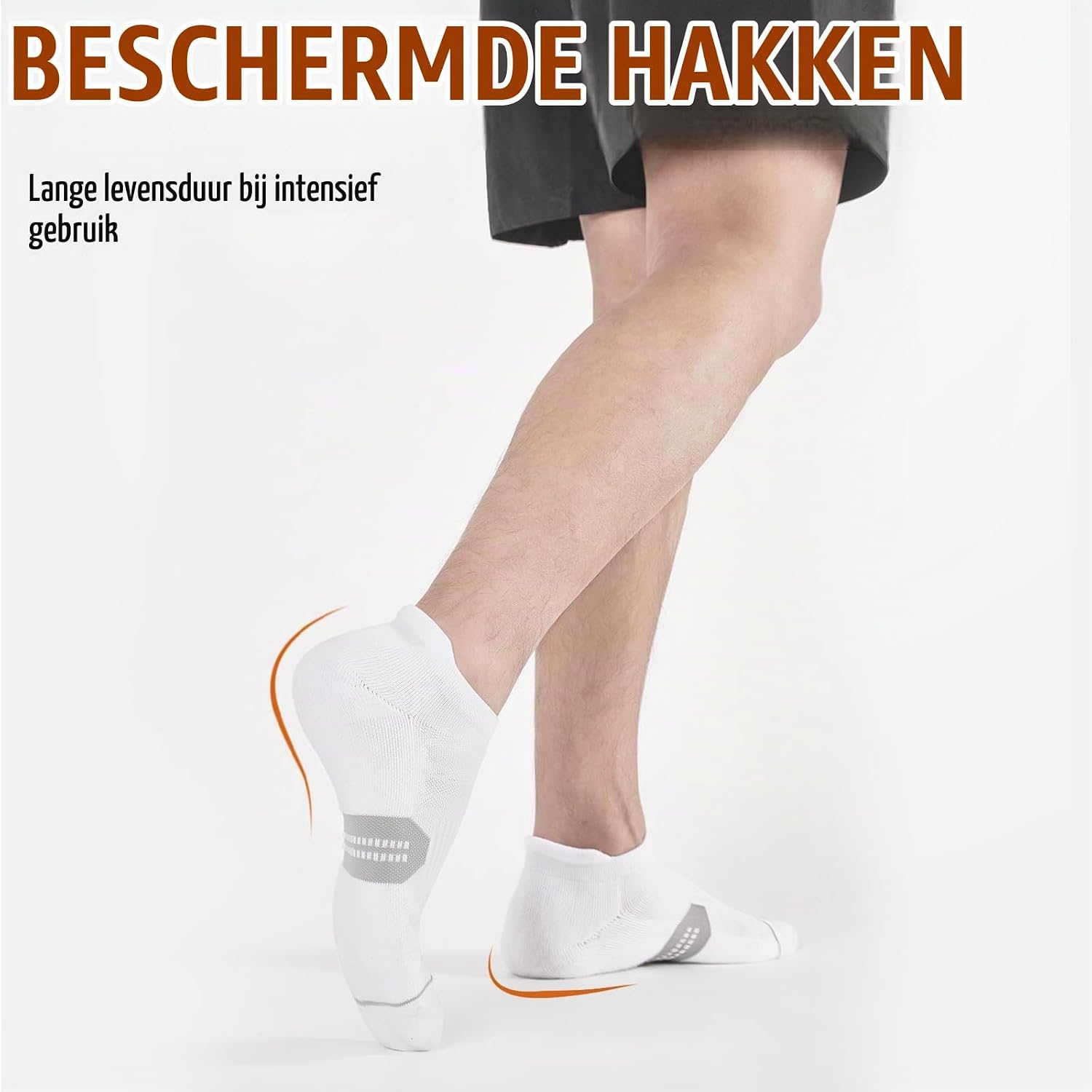 Detalle de Niorasen sneaker sokken: ademend katoen, gewatteerde hiel, 6 paar