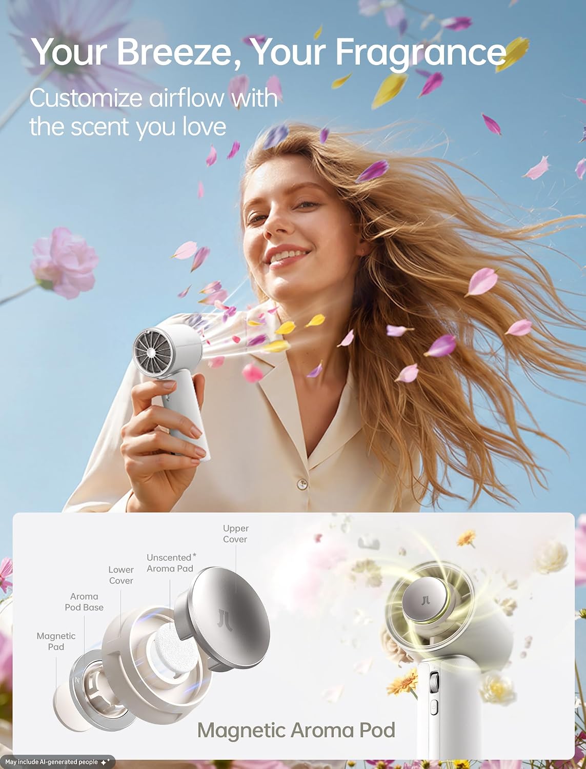 Thumbnail 4 de JISULIFE Pro1 Mini Handheld Fan with Aroma Pod: Next‑Gen Cooling for Travel and Everyday Use