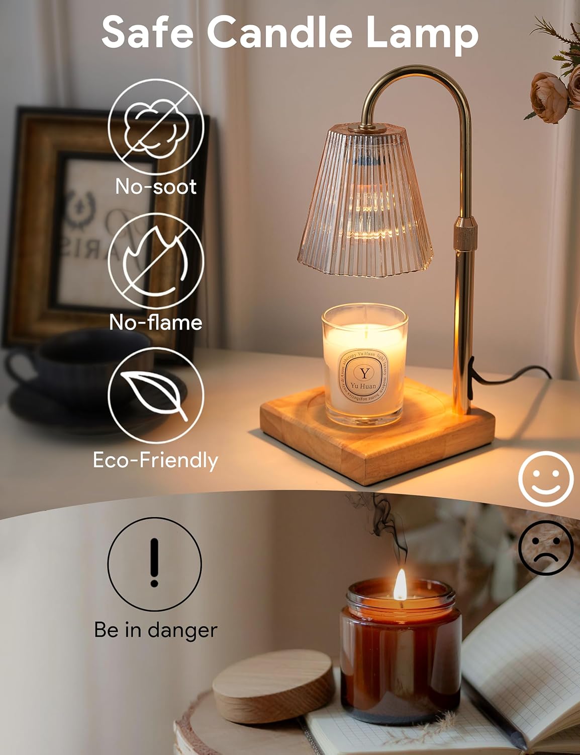 Detalle 2 de Allanmen Candle Warmer Lamp with Timer and Dimmable Brightness