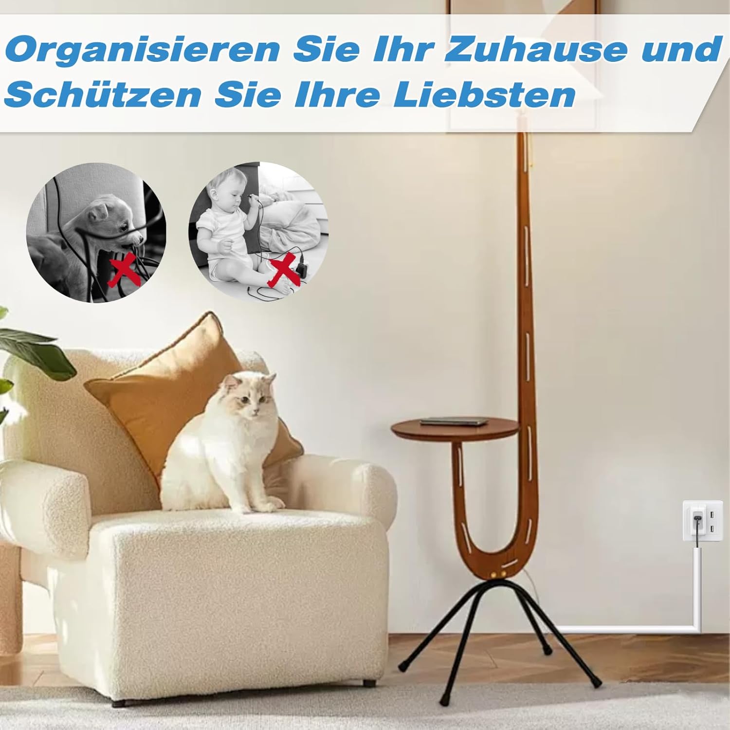 Thumbnail 6 de 1m Kabelkanal Weiß Selbstklebend – Mini, flexibel, Halbrund & wasserfest