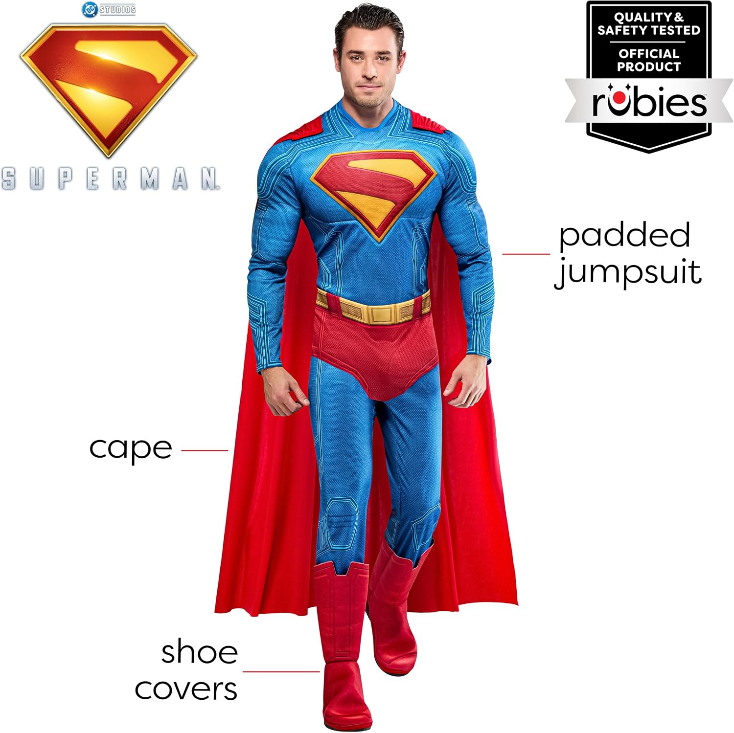Detalle 2 de Rubies Superman Costume for Adults, Men's Medium