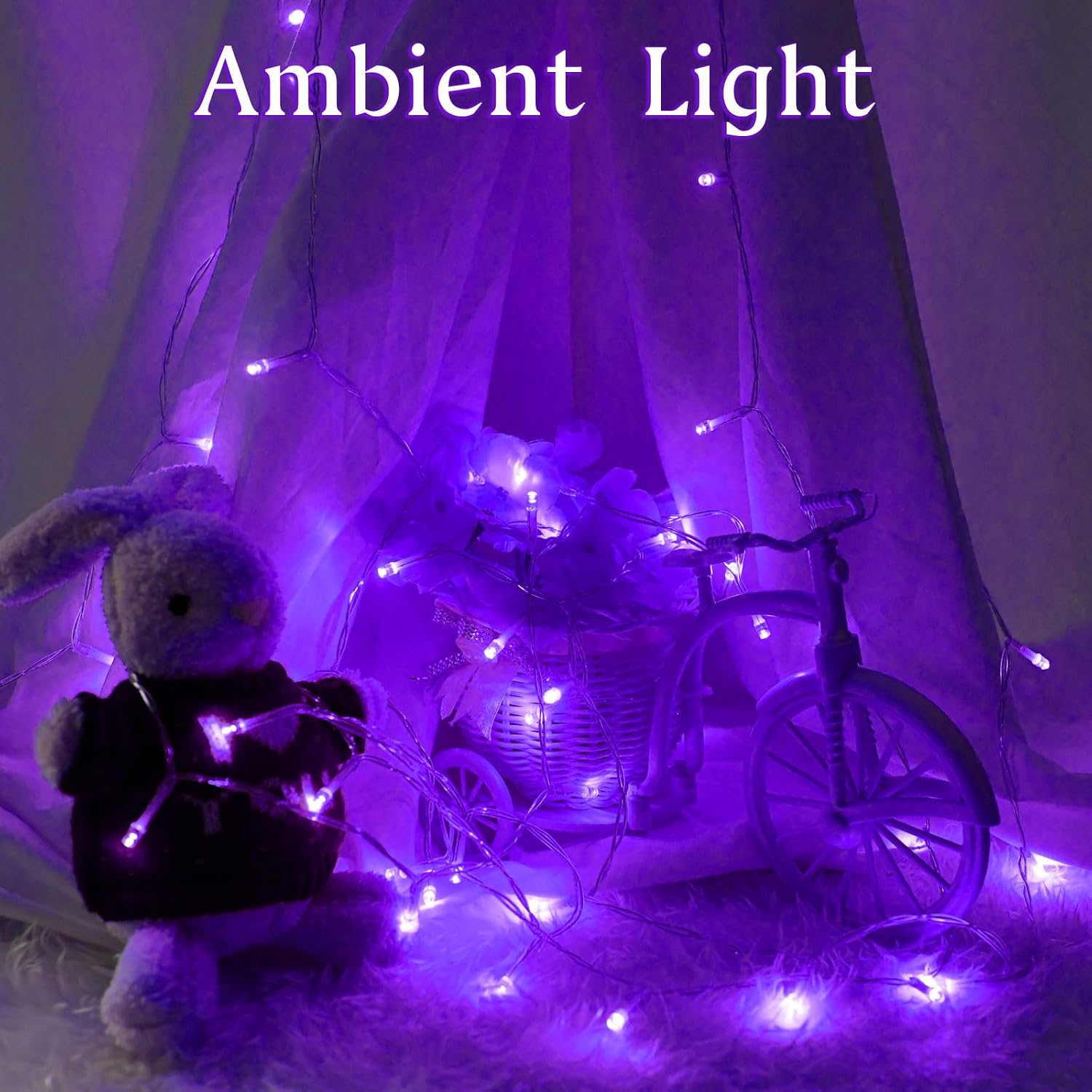 Thumbnail 4 de Dalugo Purple Battery Fairy Lights (3m, 30 LED) with 6h Timer, IP65 Waterproof